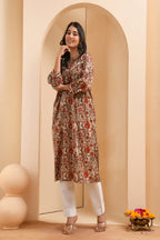 Vaasva Women Ajrakh Printed Kurta Pant Set - Distacart