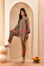 Vaasva Women Floral Printed Kurta Pant Set - Distacart