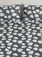 Story@home Arena Grey & White Floral Printed 180 TC Bedsheet & Pillow Covers - Distacart