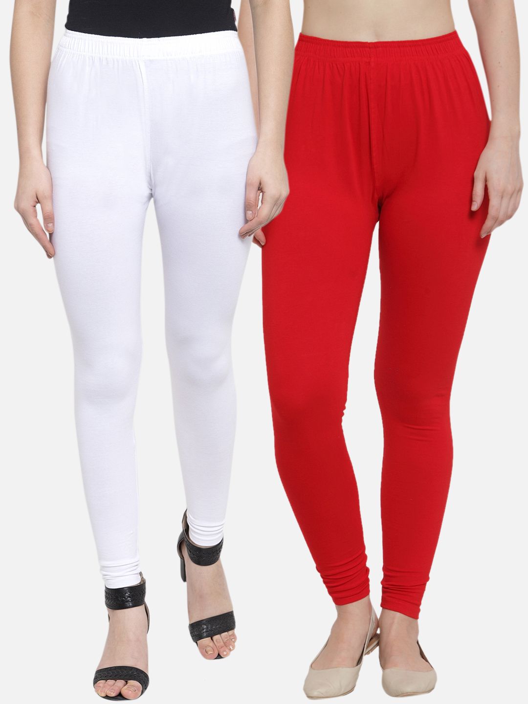 TAG 7 Women Pack Of 2 Solid Churidar-Length Leggings