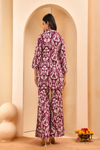 Vaasva Women Ikat Cord Set With Bell Bottom Pants - Distacart