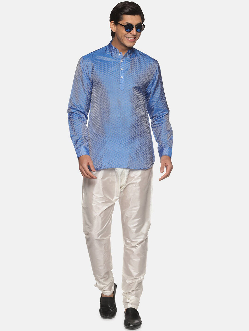 Sethukrishna Men Blue Kurta with Pyjamas - Distacart
