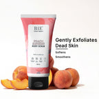 BiE Peach Sunrise Body Scrub - Gently Exfoliates, Removes Dead Skin & Brightens Mild Exfoliator