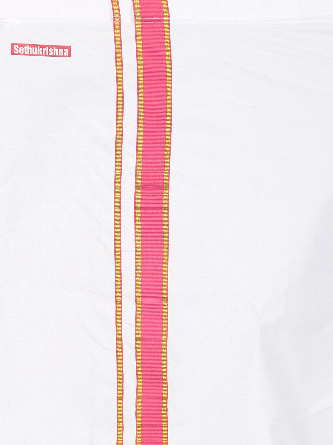 Sethukrishna Boys White Pure Cotton Shirt and Veshti Set