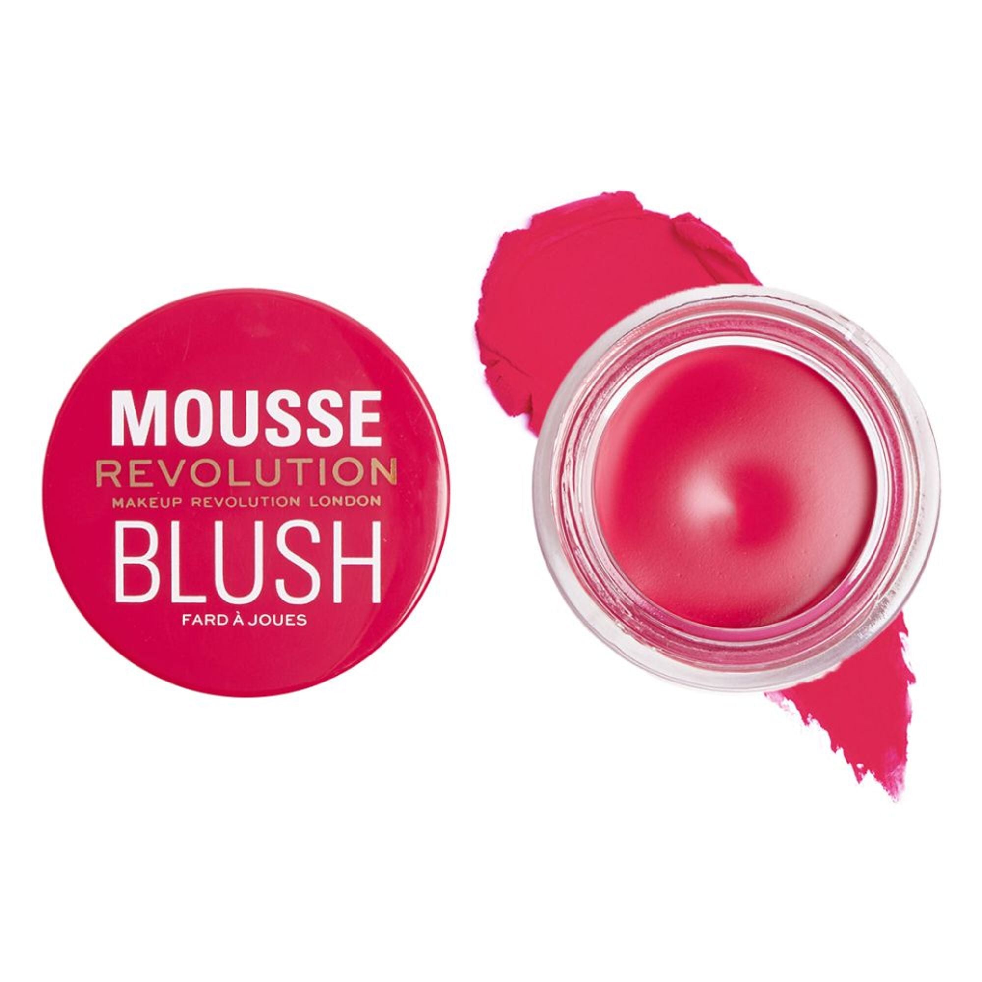 Makeup Revolution Mousse Blush - For Cheeks & Eyes Non Sticky-Soft Focus Effect - Juicy fuchsia Pink