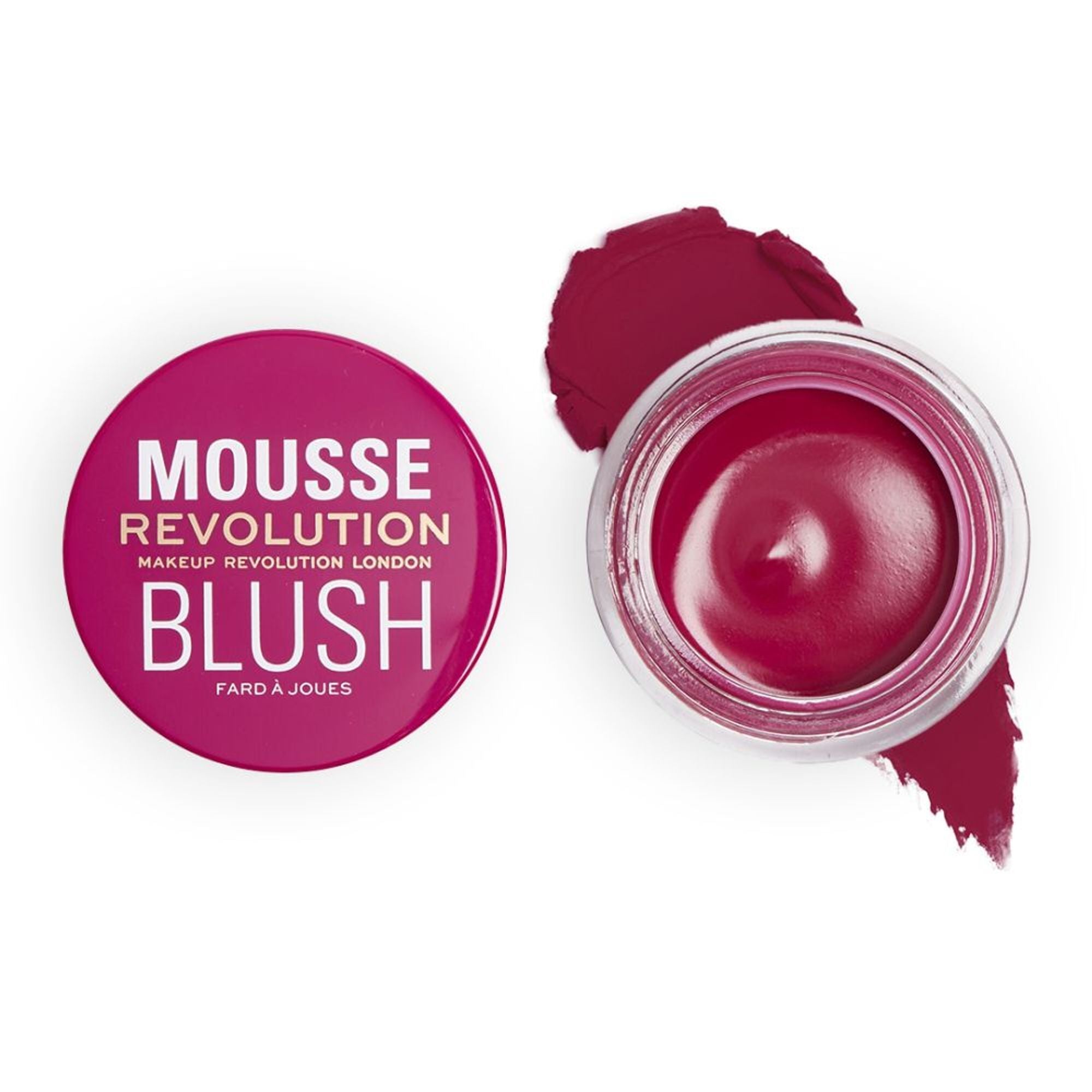 Makeup Revolution Mousse Blush - For Cheeks & Eyes Non Sticky-Soft Focus Effect - Passion Deep pink