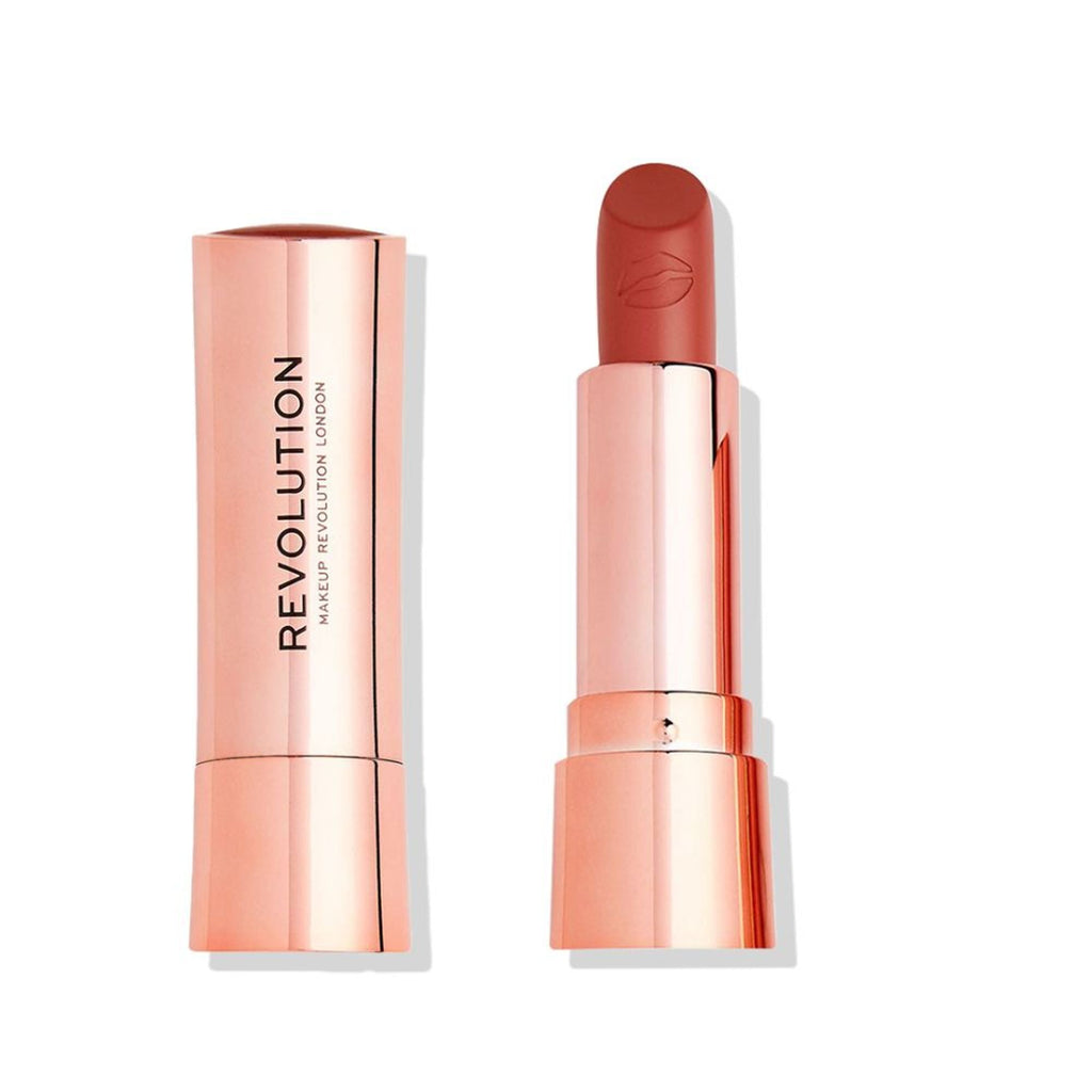 Makeup Revolution Satin Kiss Lipstick - Heart Race Peach Nude - Distacart