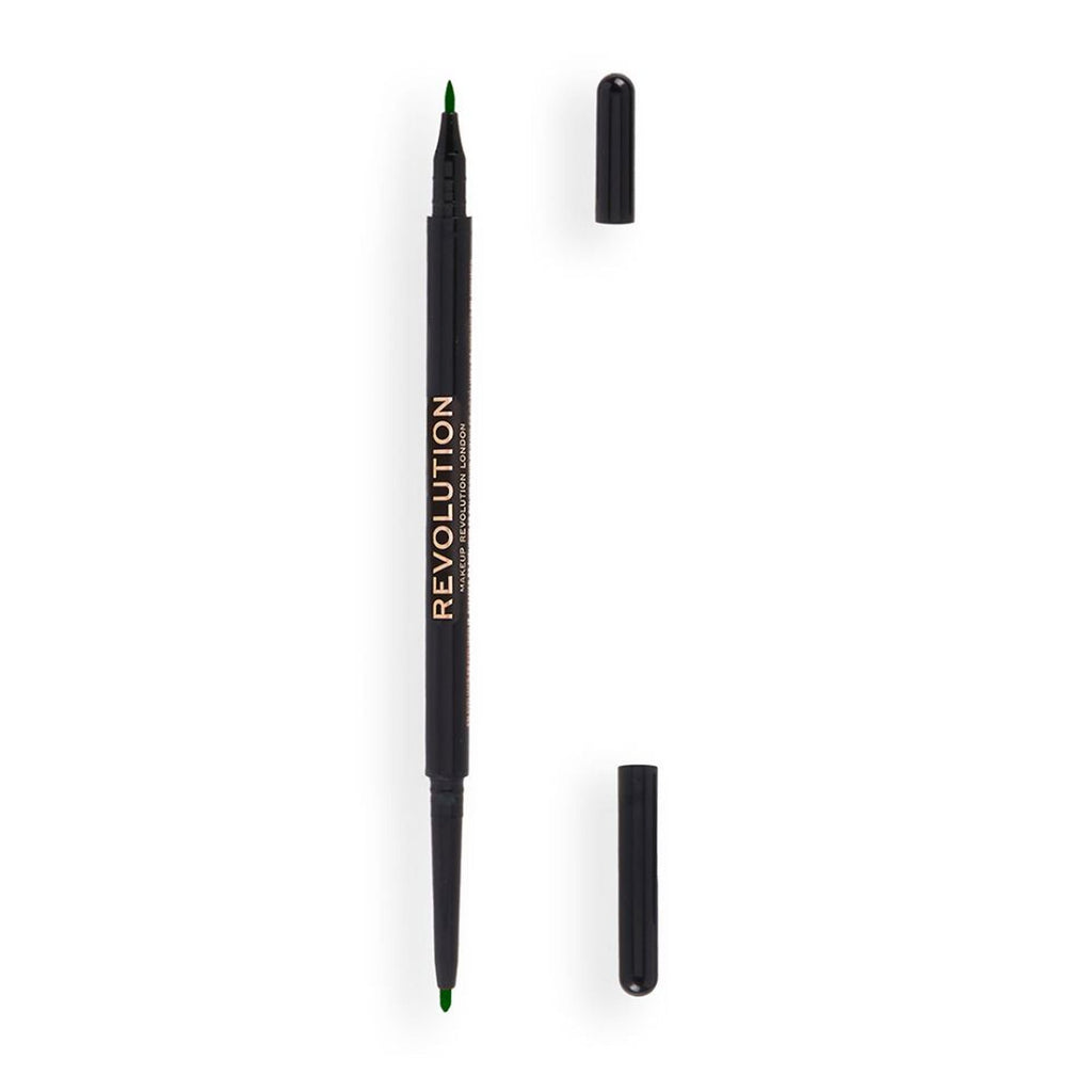 Makeup Revolution Felt & Kohl Eyeliner - Green - Distacart