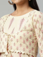 Ahalyaa Womens Chiku Pure Cotton Printed Kurtas - Distacart
