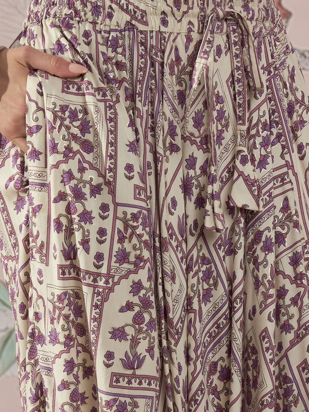 InWeave Mauve Ethnic Window Harem Pant