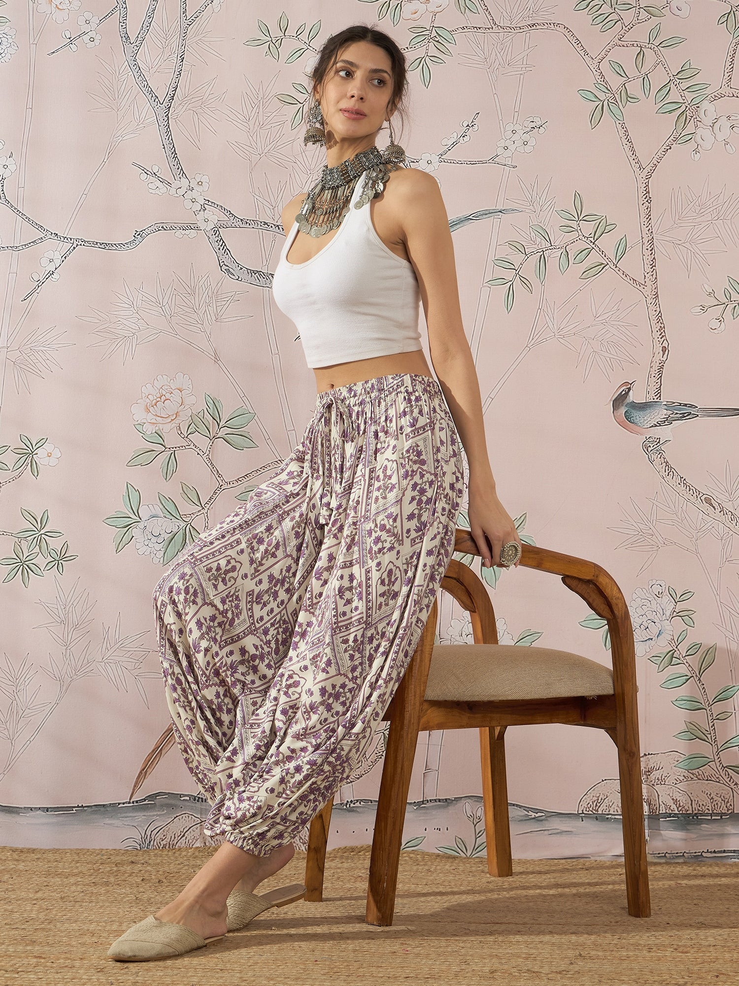 InWeave Mauve Ethnic Window Harem Pant