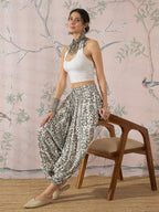 InWeave Cadet Blue Ethnic Window Harem Pant