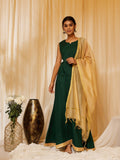 InWeave Bottle Green Skirt Top Set - Distacart