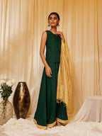 InWeave Bottle Green Skirt Top Set - Distacart