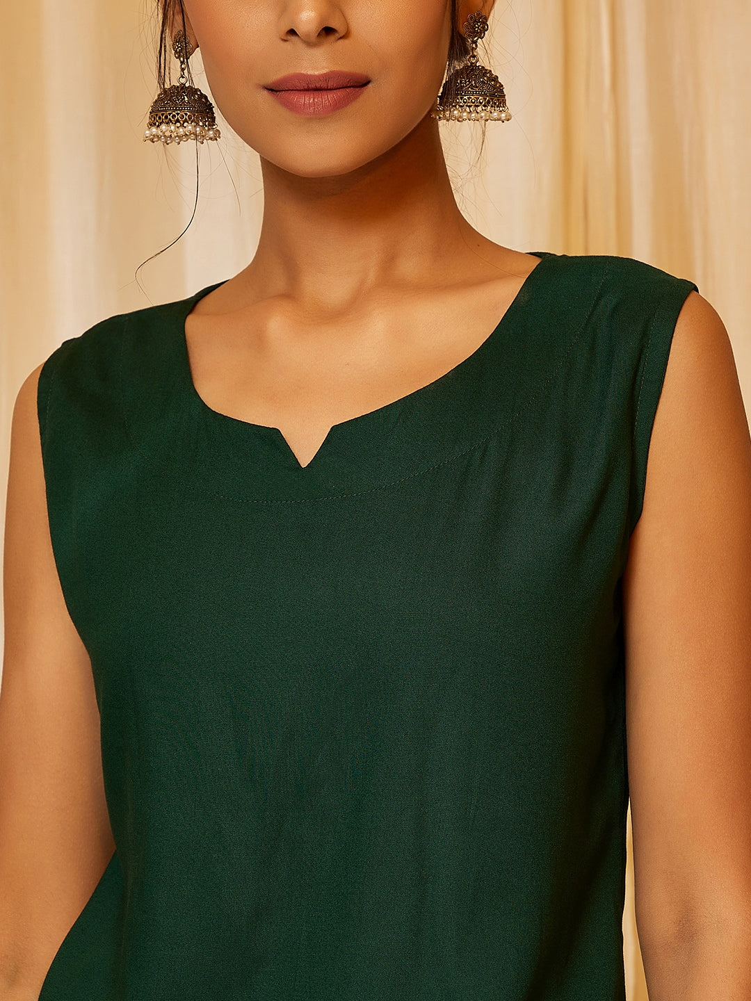 InWeave Bottle Green Skirt Top Set - Distacart