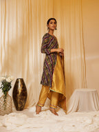 InWeave Charcoal Black Leheriya Silk Set - Distacart