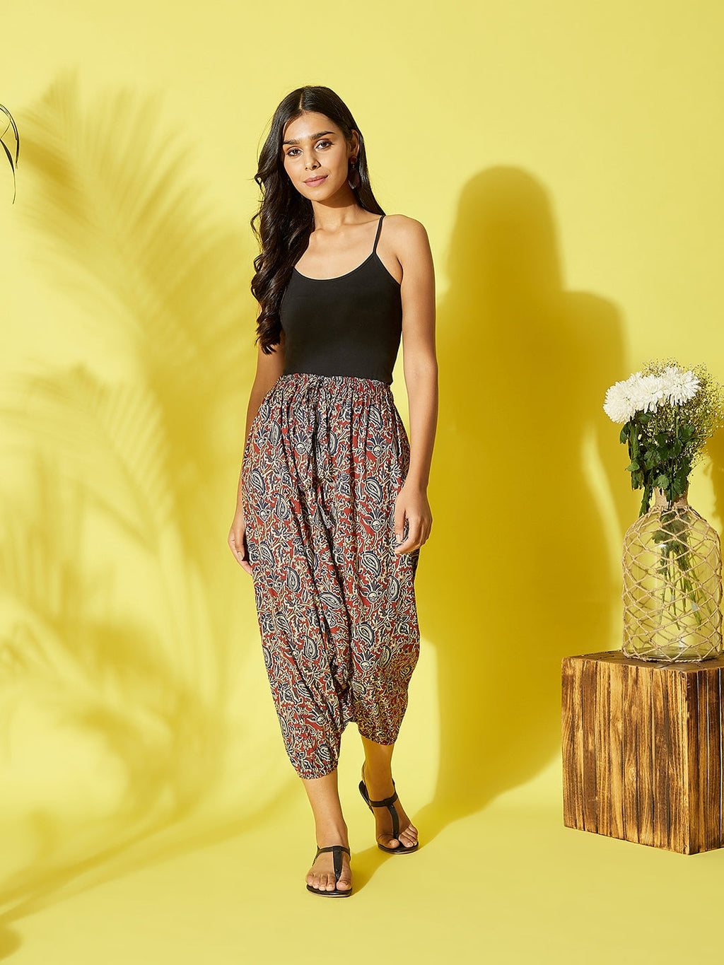 InWeave Maroon Kalamkari Harem Pant