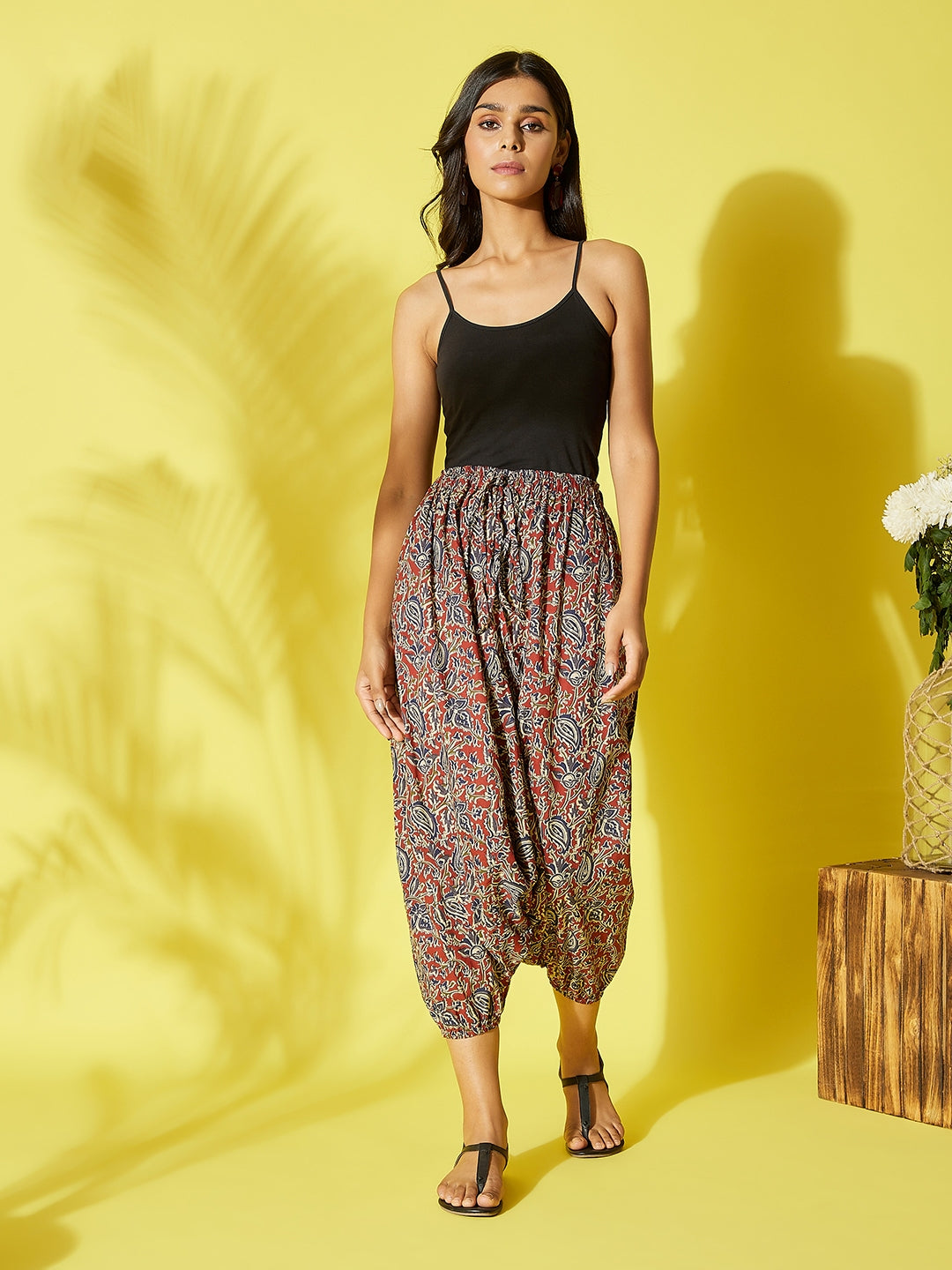 InWeave Maroon Kalamkari Harem Pant