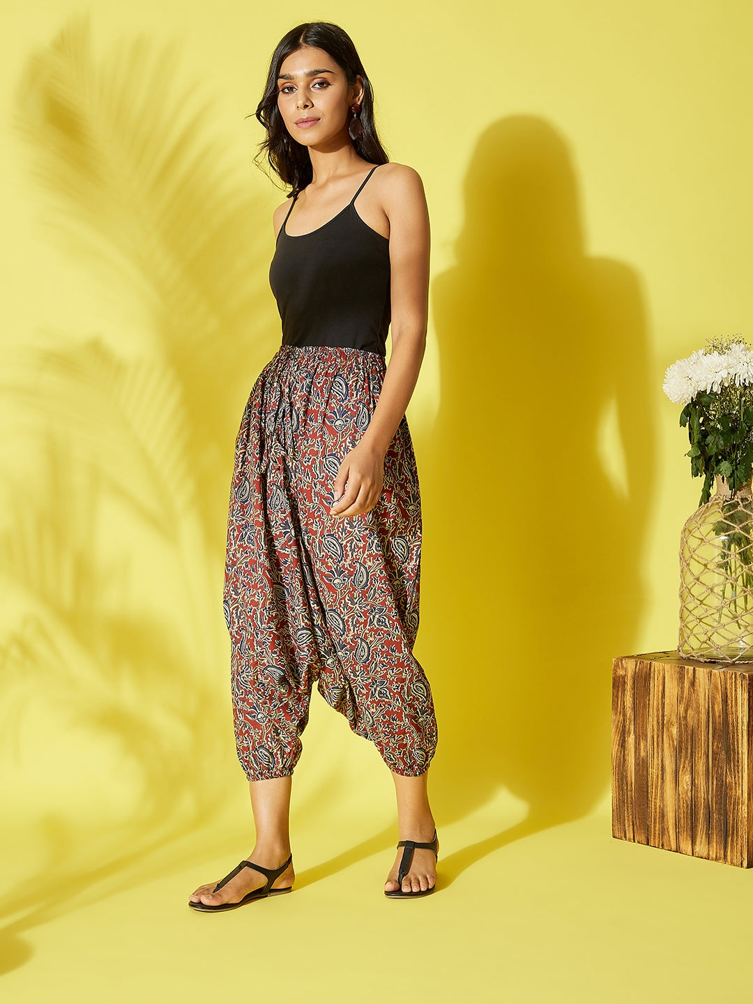 InWeave Maroon Kalamkari Harem Pant