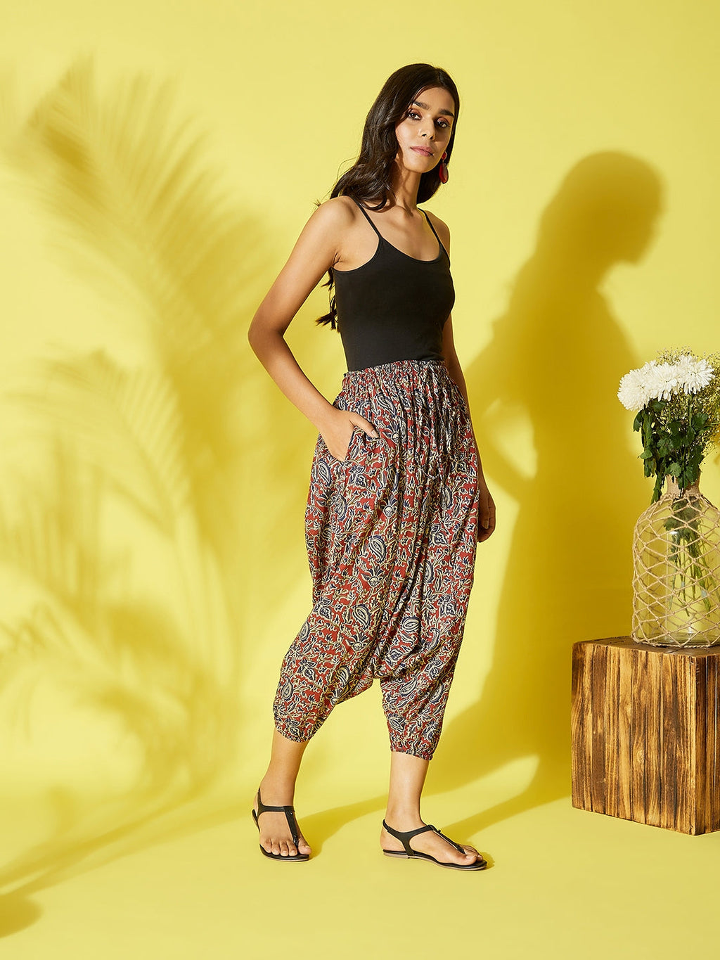 InWeave Maroon Kalamkari Harem Pant