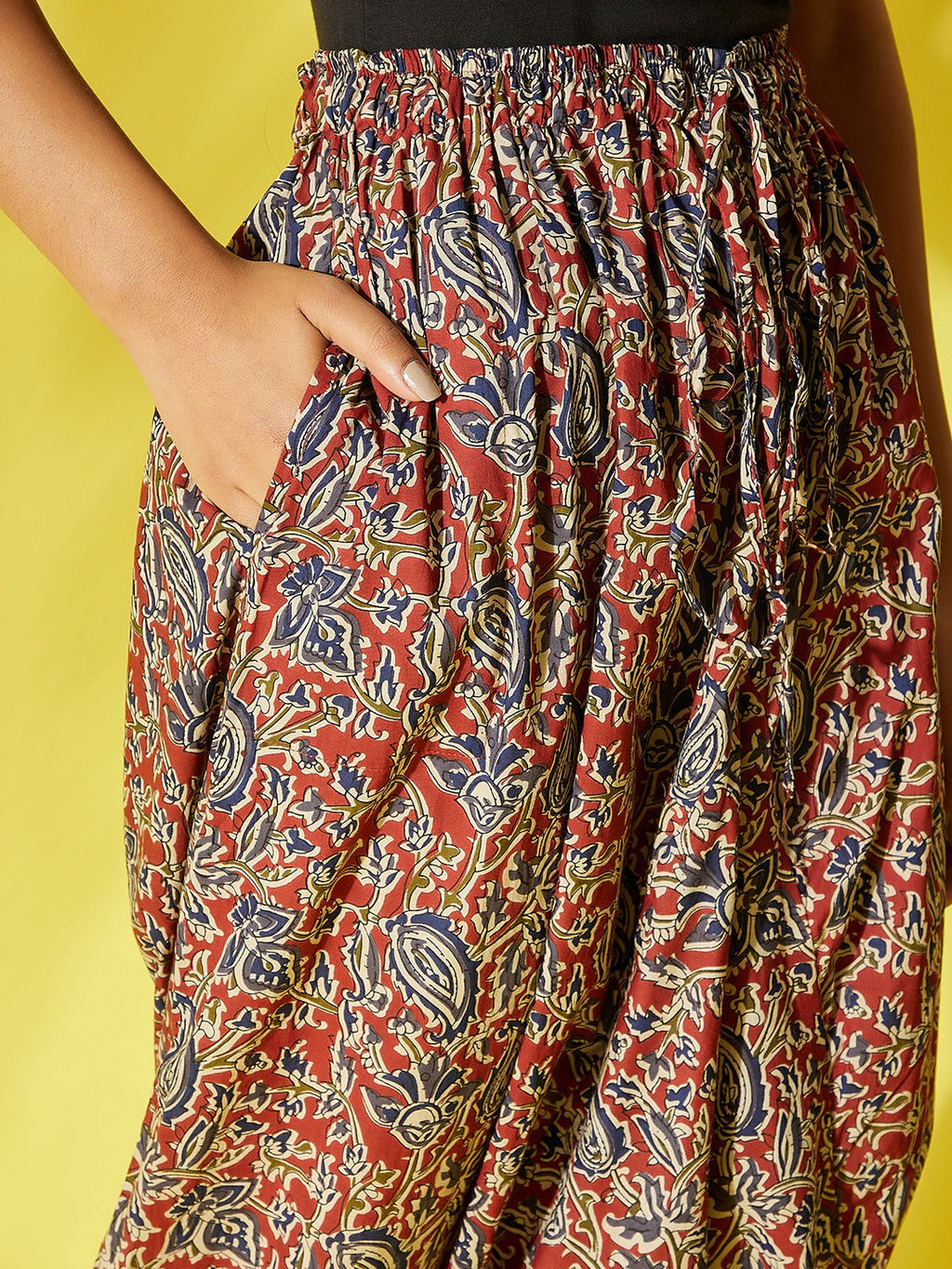 InWeave Maroon Kalamkari Harem Pant
