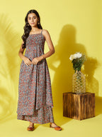 InWeave Women's Maroon Kalamkari Strappy Set