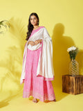 InWeave Pink Lehriya Top Set With Dupatta - Distacart