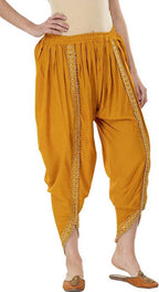 PAVONINE Mustard Color Embellished Beetel Rayon Fabric Patiala For Women & Girls - Distacart
