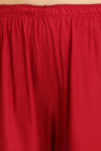 PAVONINE Maroon Color Straight Fit Rayon Fabric Palazzo - Distacart