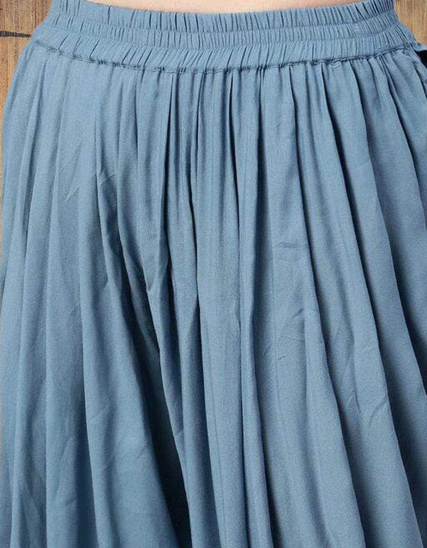 PAVONINE Grey Color Solid Beetel Rayon Fabric Patiala For Women & Girls - Distacart