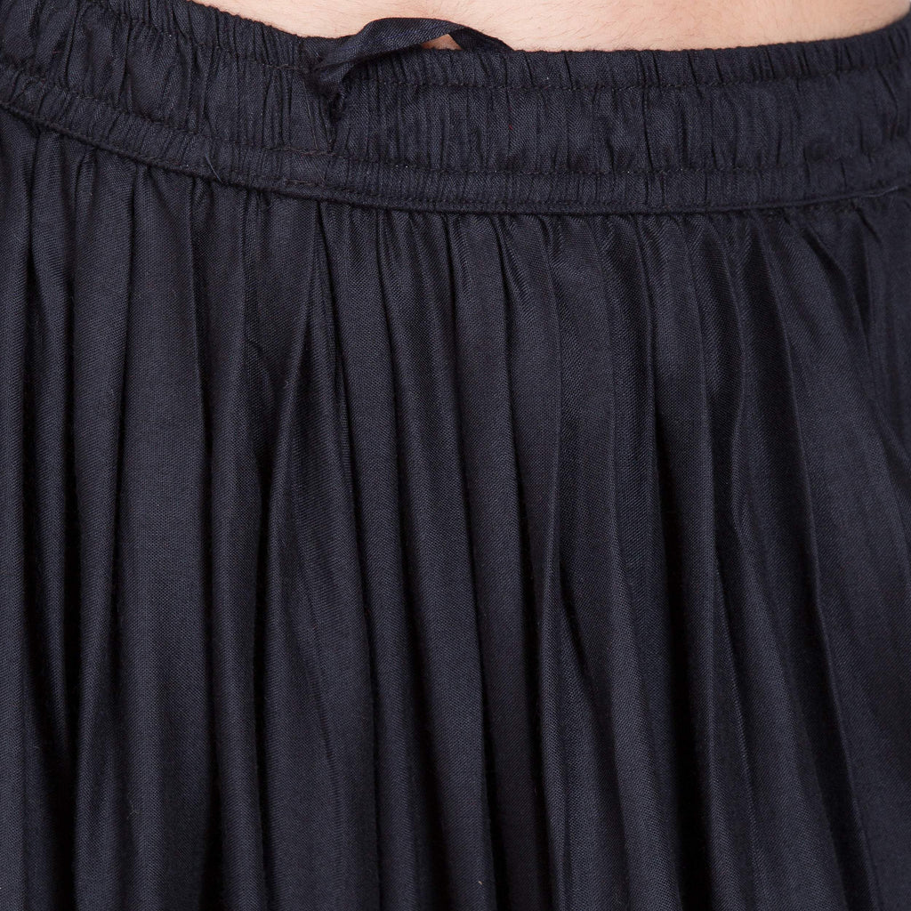 PAVONINE Black Color Solid Beetel Rayon Fabric Patiala For Women & Girls - Distacart