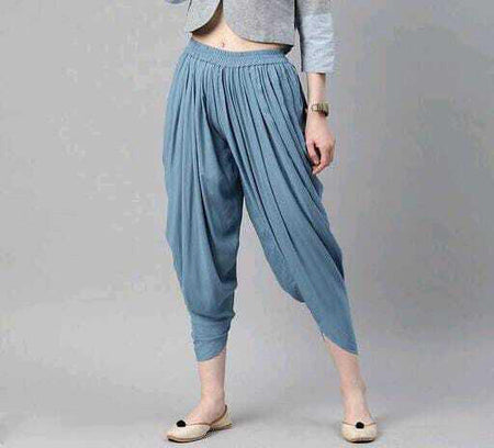 PAVONINE Grey Color Solid Beetel Rayon Fabric Patiala For Women & Girls