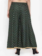 PAVONINE Bottle Green Color Rayon Fabric Sun Print Palazzo For Women - Distacart