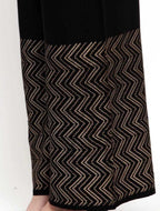 PAVONINE Black Color Rayon Fabric Zig-Zag Printed Palazzo For Women - Distacart