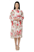 PAVONINE Pink Color Flower Printed Straight Dress For Women - Distacart