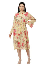 PAVONINE Yellow Color Flower Printed Straight Dress For Women - Distacart