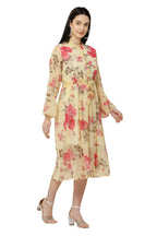 PAVONINE Yellow Color Flower Printed Straight Dress For Women - Distacart