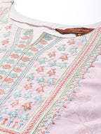 Sangria Women Pink Floral Embroidered Kurta