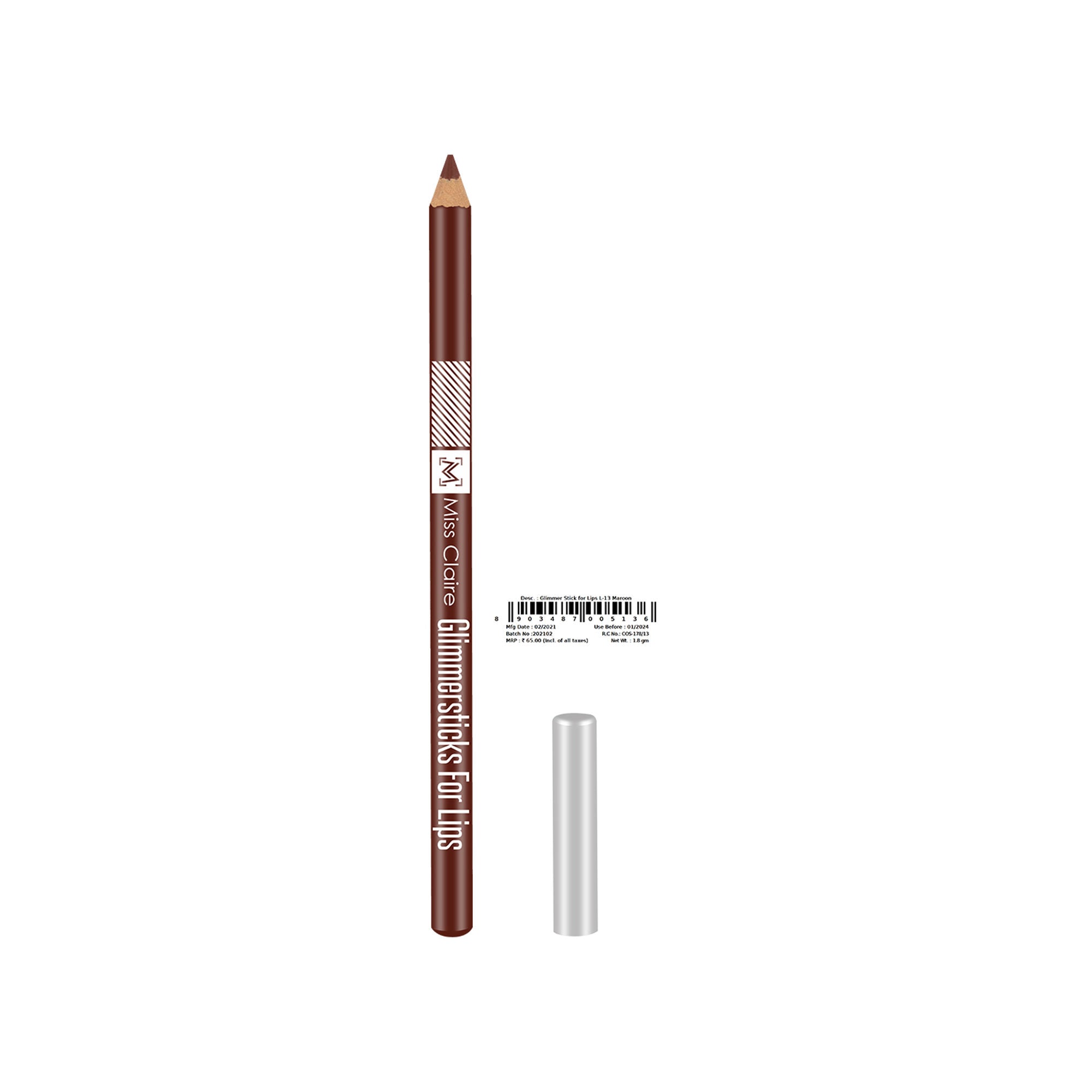 Miss Claire Glimmersticks For Lips - Maroon L-13 - Distacart