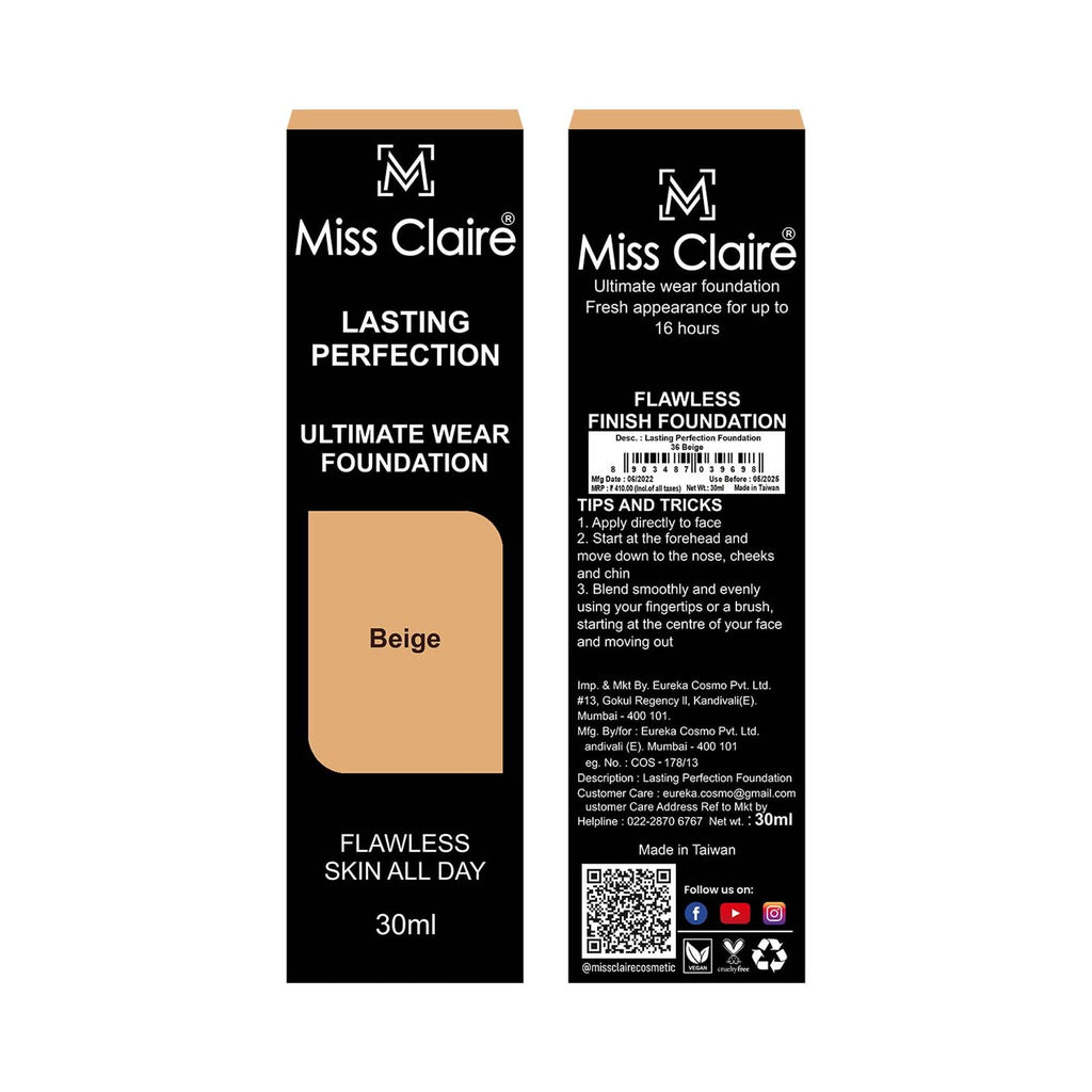 Miss Claire Lasting Perfection Ultimate Wear Foundation - 36 Beige