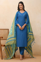 Vaasva Women Black Embroidered Suit Set - Distacart