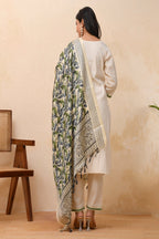 Vaasva Women Cream Embroidered Suit Set - Distacart