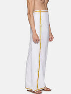 Sethukrishna Men White Solid Cotton Dhoti - Distacart