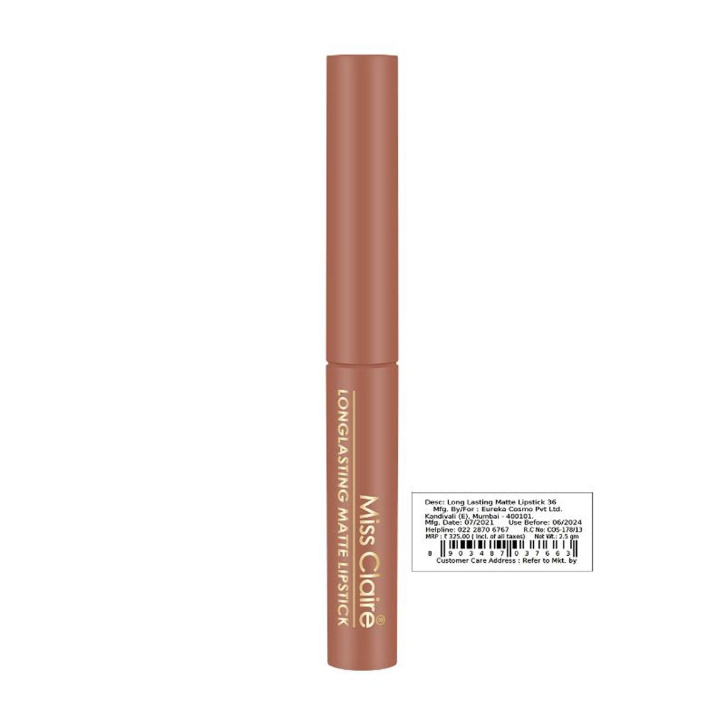 Miss Claire Long Lasting Matte Lipstick - Nude Brown 36