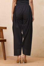 Vaasva Women Black Solid Farshi Pant