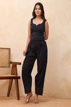 Vaasva Women Black Solid Farshi Pant