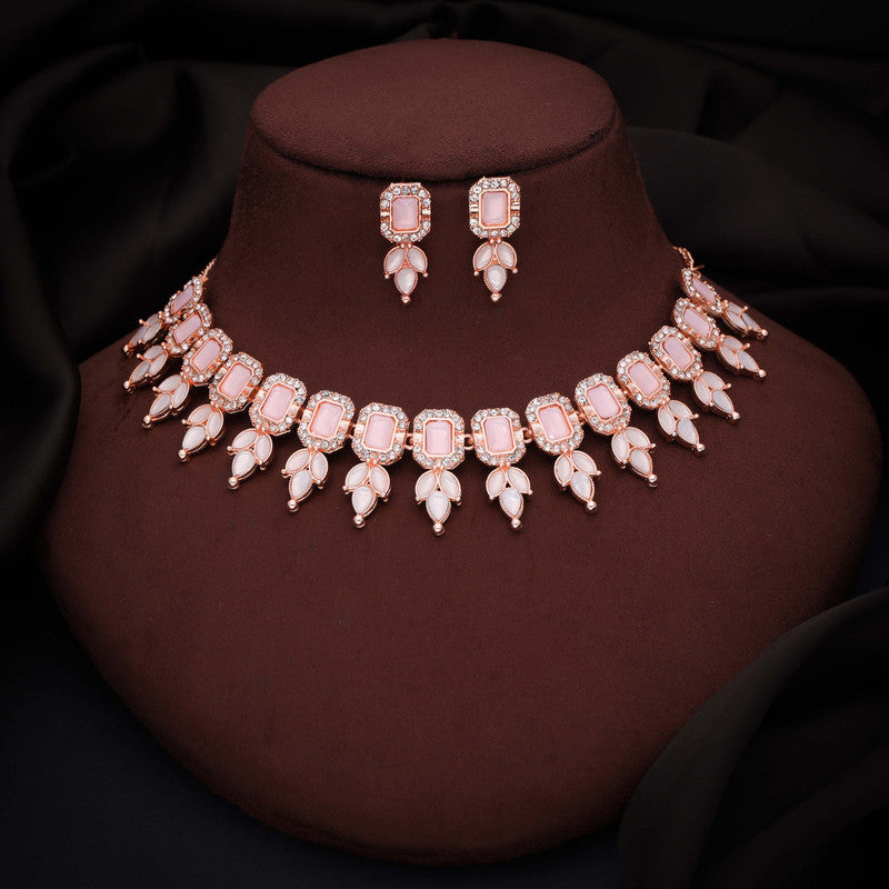 Tehzeeb Creationss Baby Pink Colour Choker With Stud