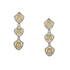 3 Tier Kundan and Diamond Earrings (Silver) - Ruby Raang - Distacart