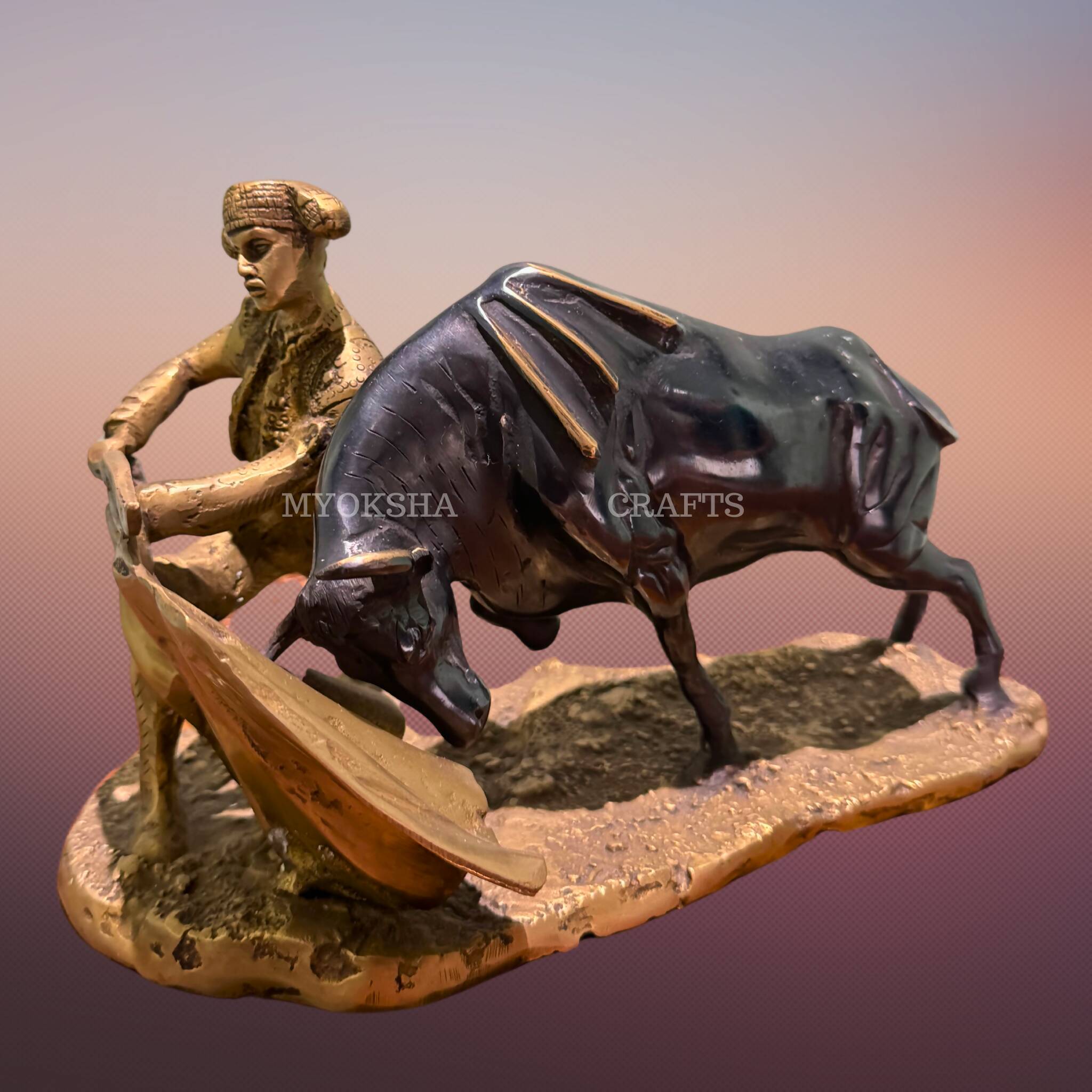 Brass Bullfighter Sculpture