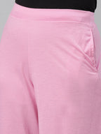 Souchii Women Pink Knitted Palazzos - Distacart